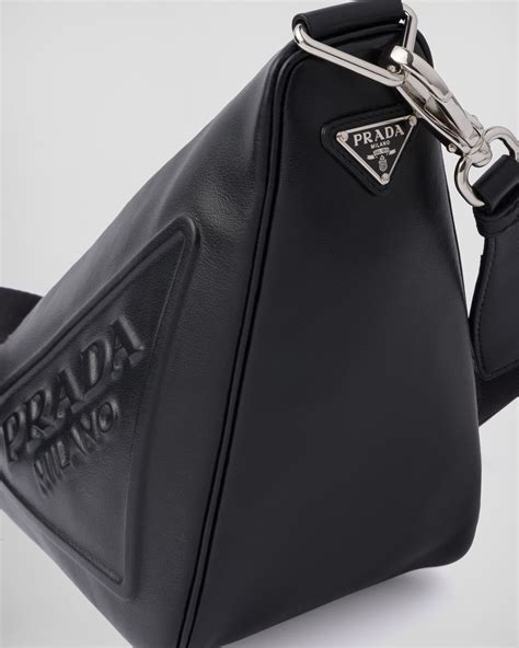 prada triangle tote|prada triangle leather shoulder bag.